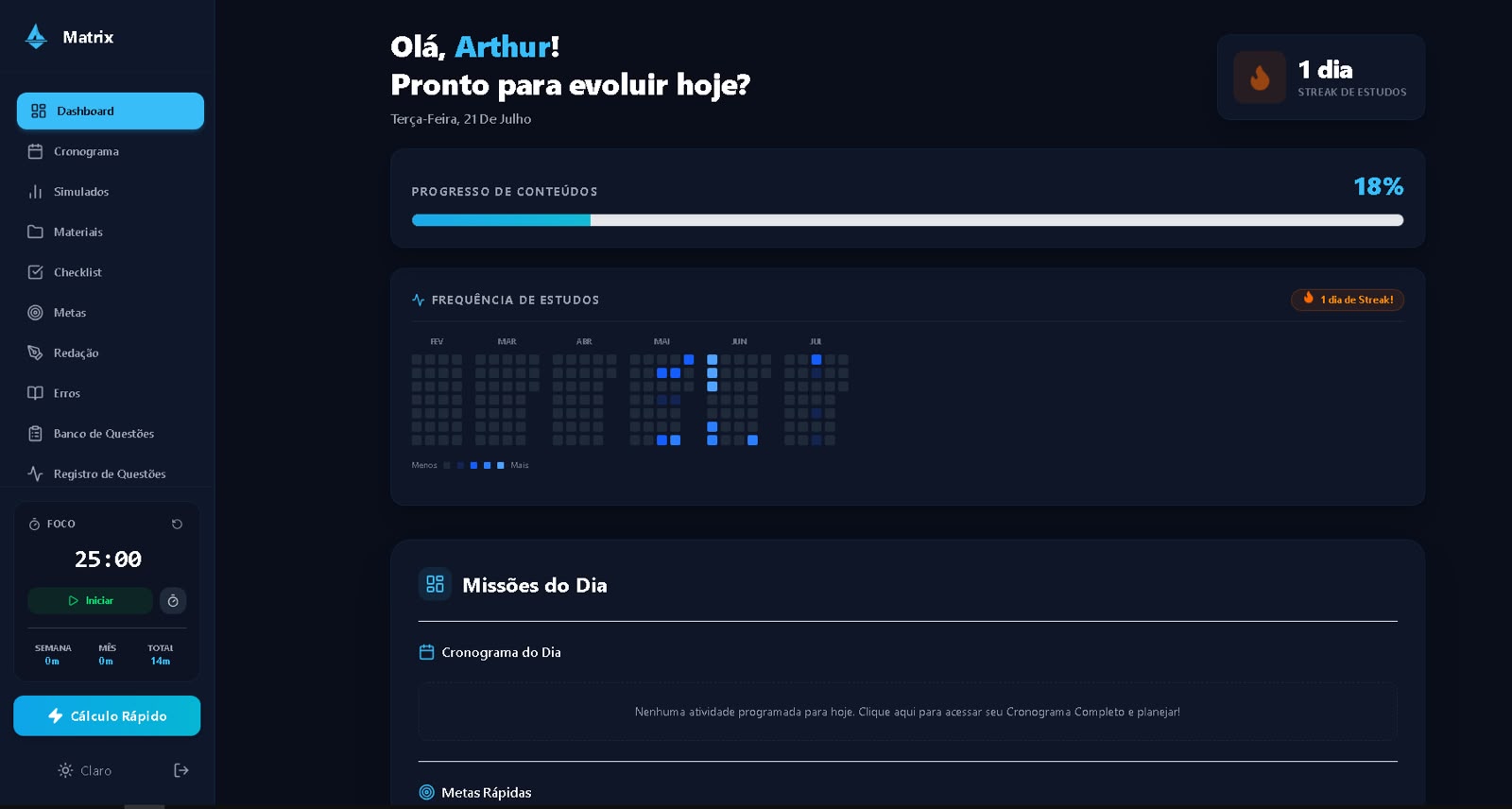 Print 20 da plataforma ARKHE
